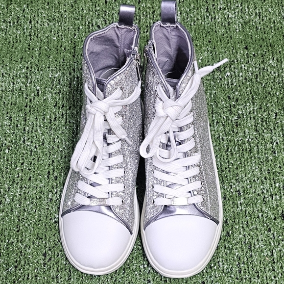 VINCE CAMUTO | GIRLS HIGH-TOP GLITTER PLATFORM SNEAKERS - - Picture 8 of 16